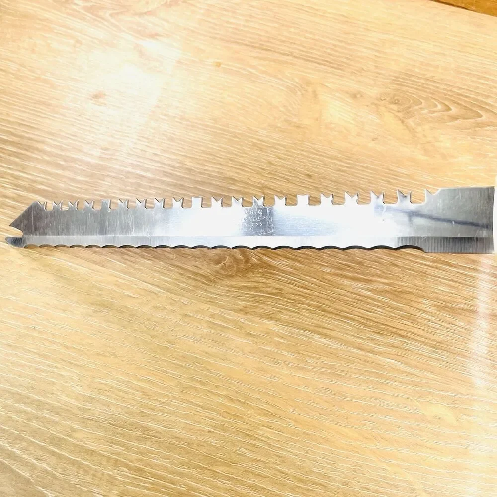 Vintage Quikut Quikkle Knife Stainless 2 Edge Serrated Cross Cut Edge 9.5 inch